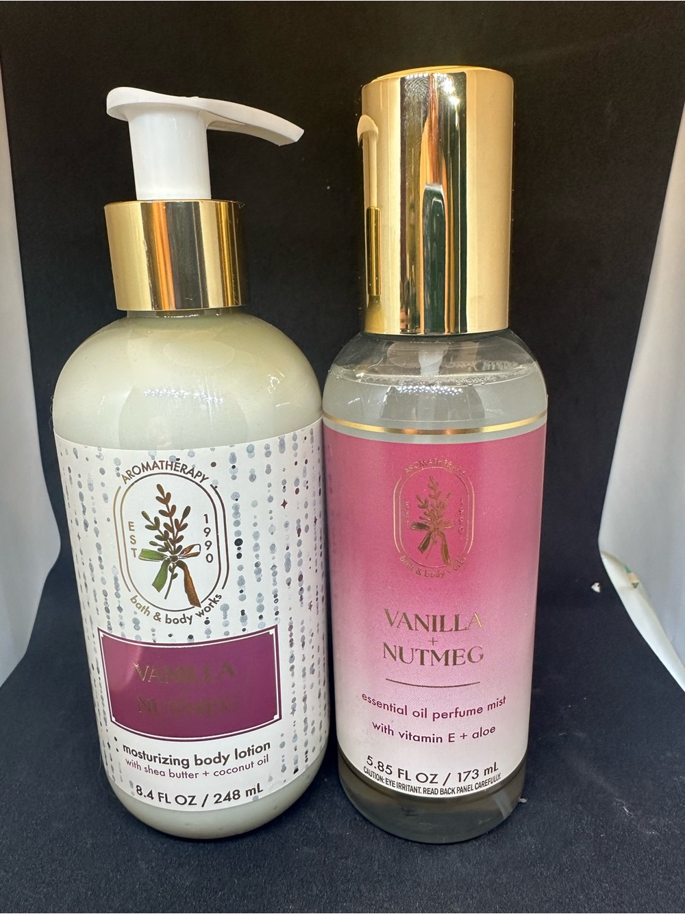 🆕 Bath & Body Works aromatherapy Vanilla Nutmeg lotion & oil mist ✨unused✨